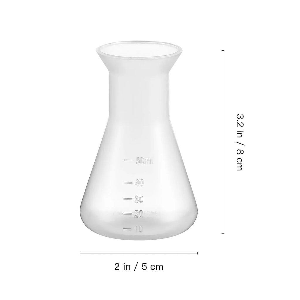 5pcs 50mL Plastic Erlenmeyer Conical Flasks – Lab Set Lab Flask Set PLUSH