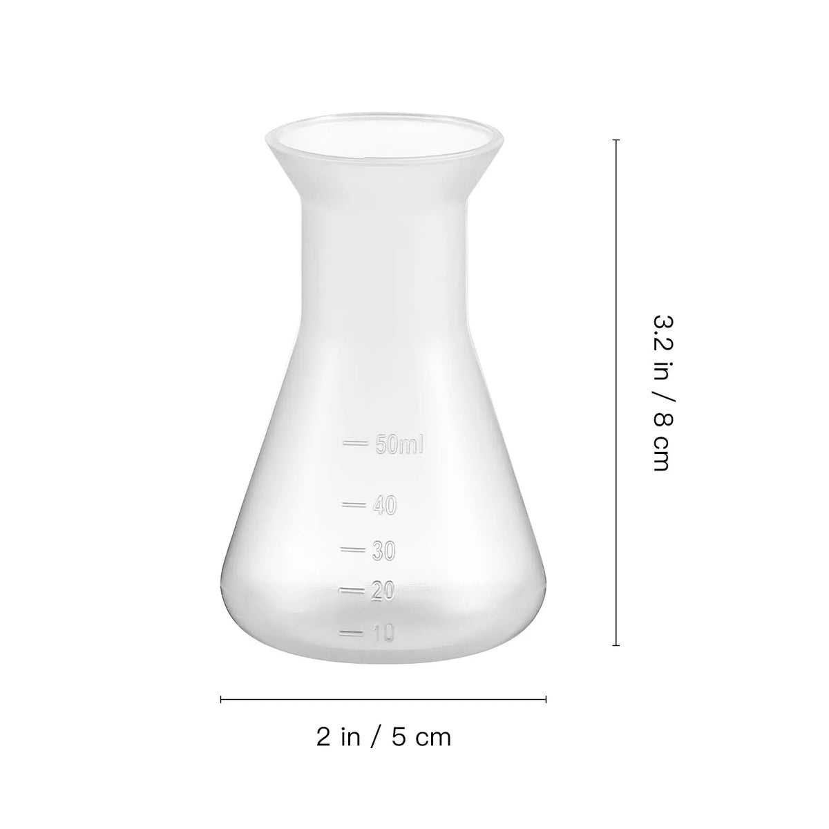 5pcs 50mL Plastic Erlenmeyer Conical Flasks – Lab Set Lab Flask Set PLUSH