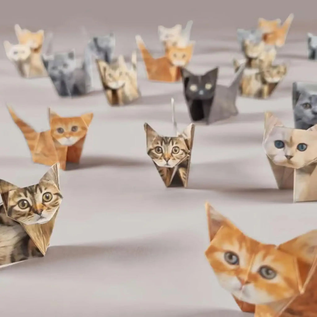50-Sheet DIY Origami Paper Set – Cat, Dog & Dinosaur Folding Origami Craft Kit PLUSH