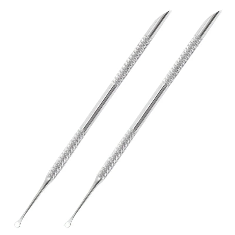 2pcs Stainless Steel Cuticle Pusher & Nail Trimmer Set Nail Care Tool PLUSH 2 pcs