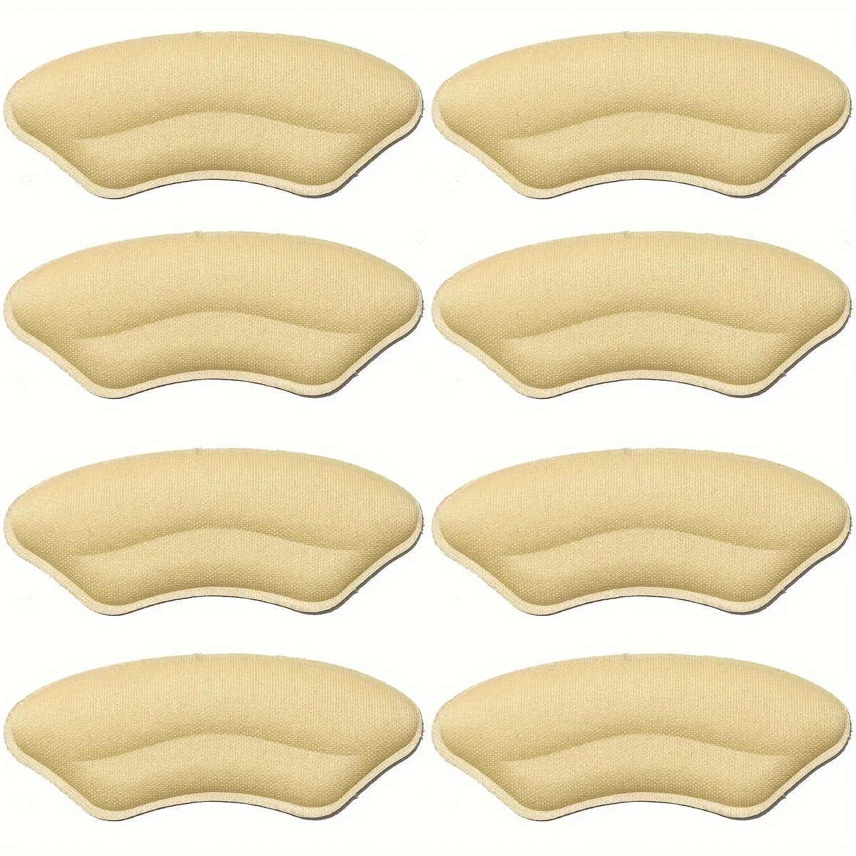 8-Pack Memory Foam Heel Pads – Self-Adhesive Shoe Inserts Heel Inserts PLUSH Beige 8pcs (4 pairs) 0