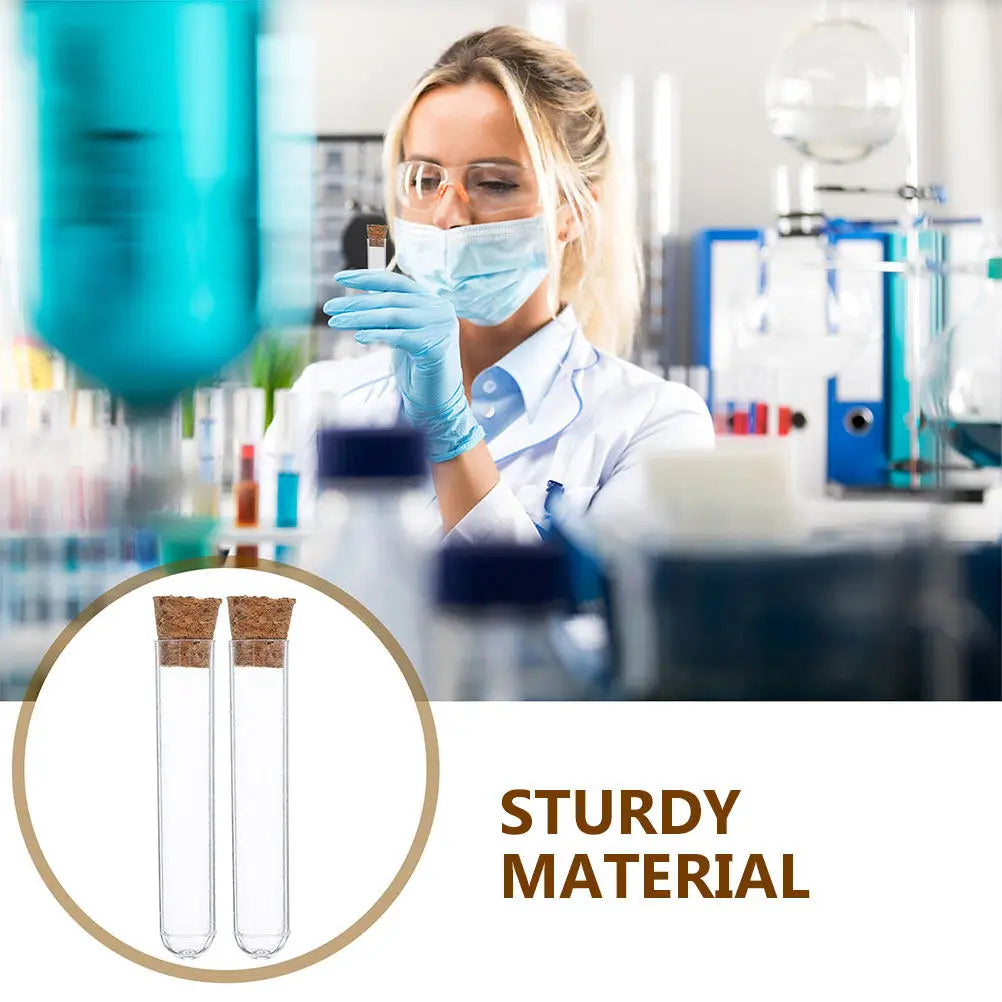 40Pcs Clear Plastic Test Tubes with Stoppers | Storage & Craft Plastic Storage Tubes PLUSH