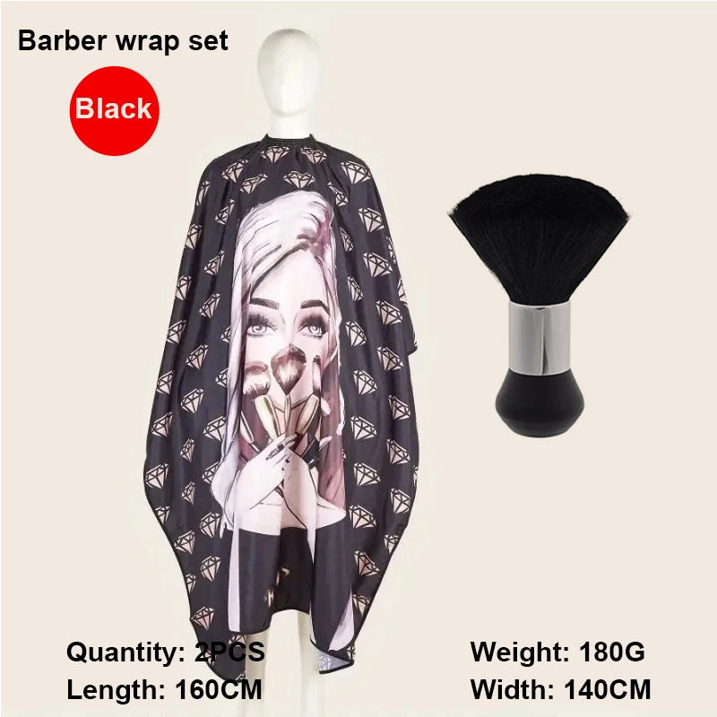 Professional Haircutting Kit – Cape, Apron & Neck Duster Brush Barber Haircutting Kit PLUSH W291-2pcs-A