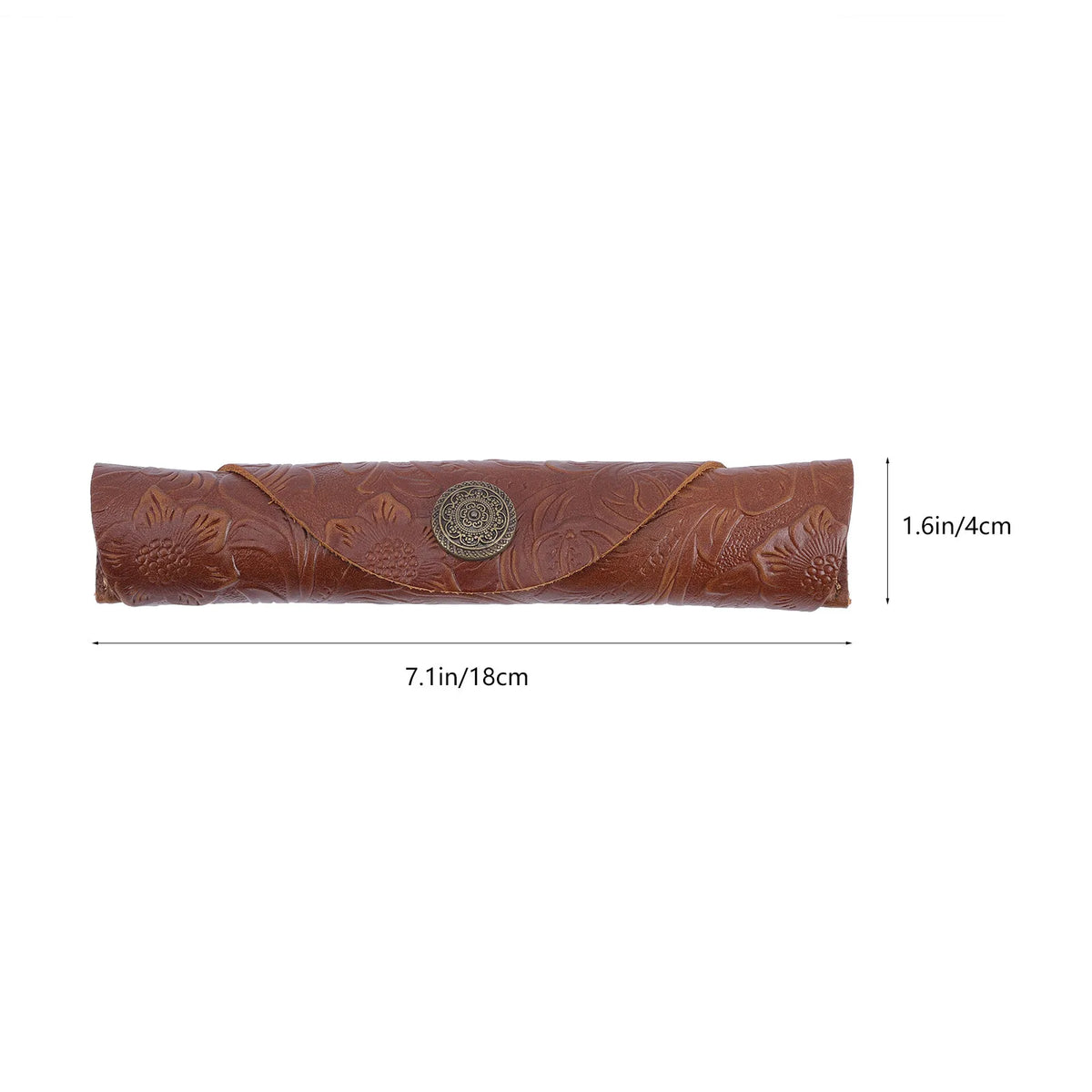 Leather Pen Sleeve for Notebook – Snap Button Pen Holder Pen Sleeve Case PLUSH Coffee