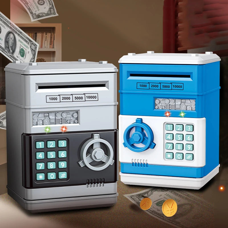Kids ATM Piggy Bank – Password Lock Automatic Coin Money Safe Kids Coin Bank PLUSH