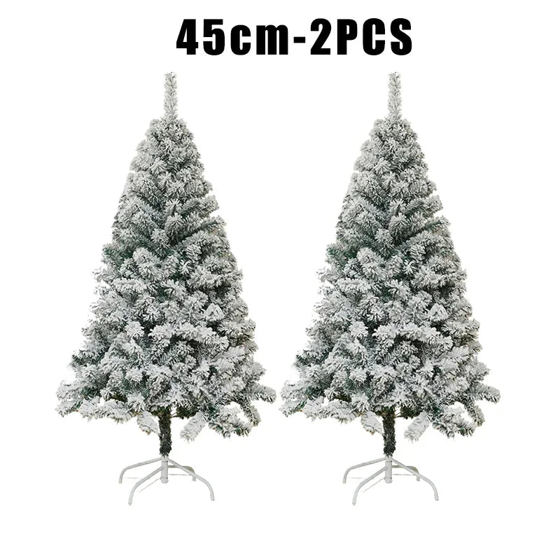 Snowy Flocked Christmas Tree – Frosted PVC Pine Holiday Decor Artificial Christmas Tree PLUSH 45cm 2PCS