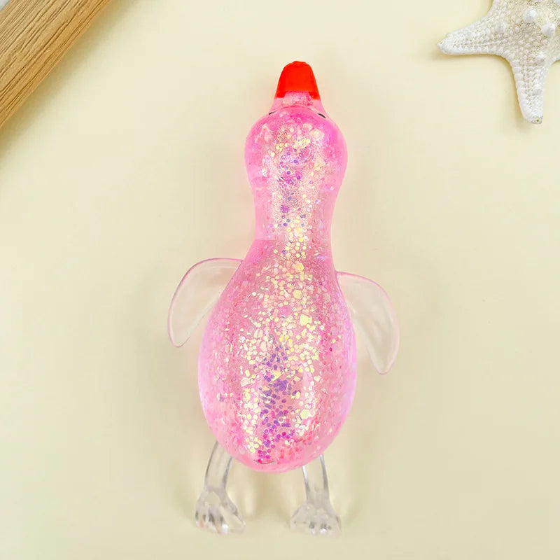 Glitter Duck Squishy Toy – Fun Fidget Goose for Kids & Adults Squishy Fidget Toy PLUSH Pink