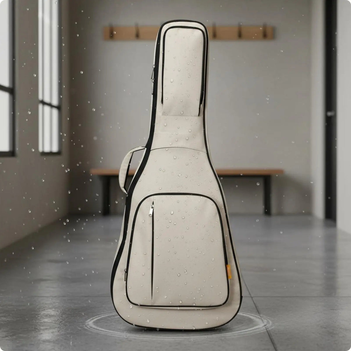 Padded Guitar Backpack Case | Fits 36–41" Acoustic Guitars Guitar Gig Bag PLUSH Beige 38-39 Inch