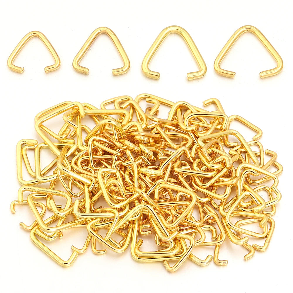 Triangle Jump Rings Gold Metal Split Rings – 50-100pcs DIY Jewelry Jump Rings PLUSH