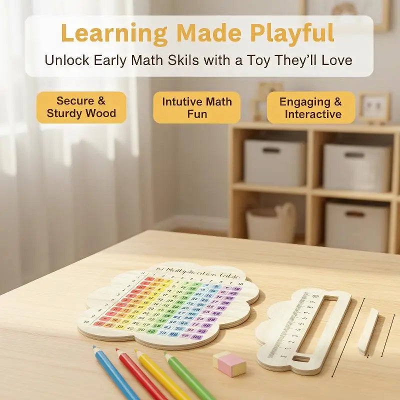 Colorful Wooden Multiplication Board Math Toy for Kids Educational Math Toy PLUSH