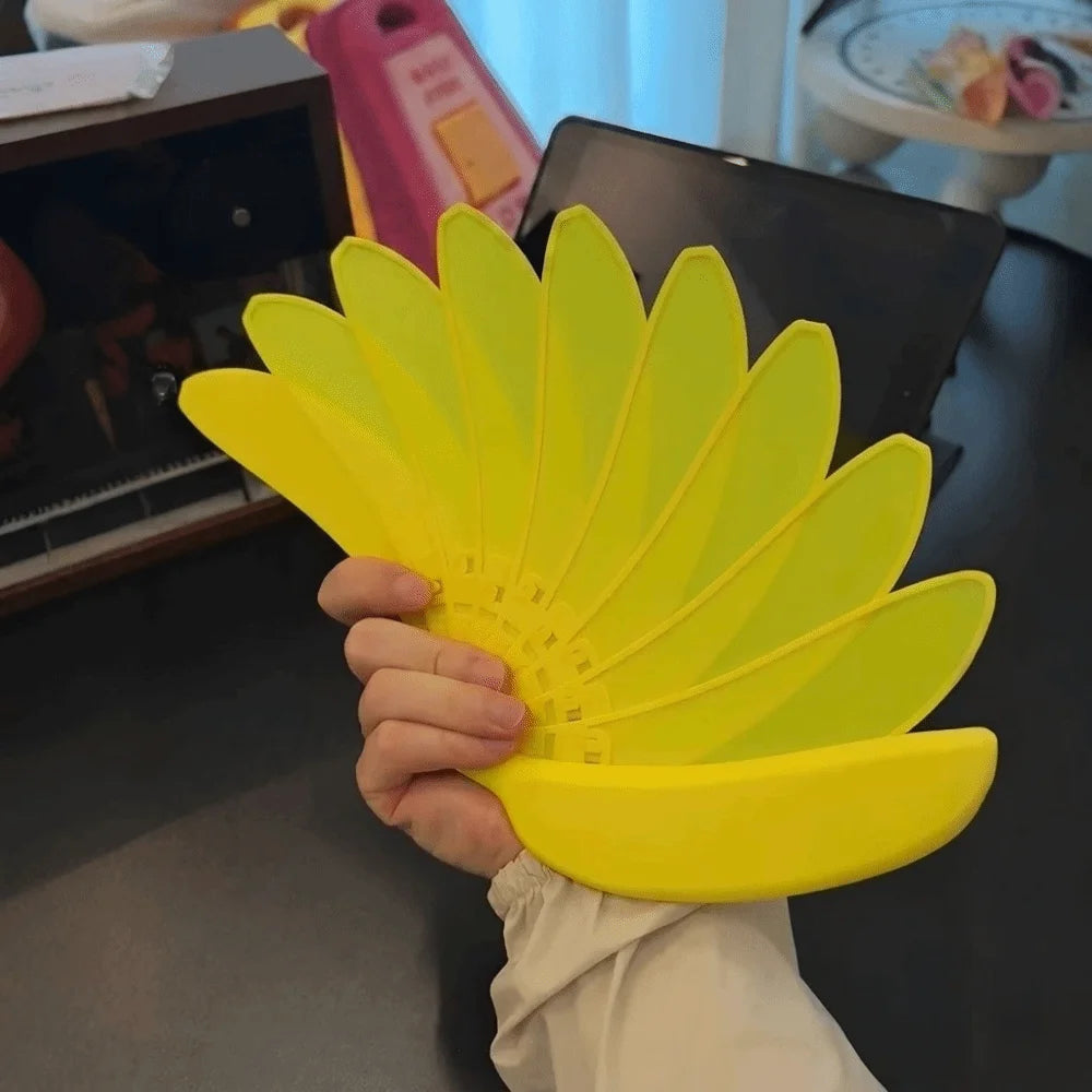 3D Banana Folding Fan – Costume Prop, Party Favor & Artistic Décor Novelty Folding Fan PLUSH