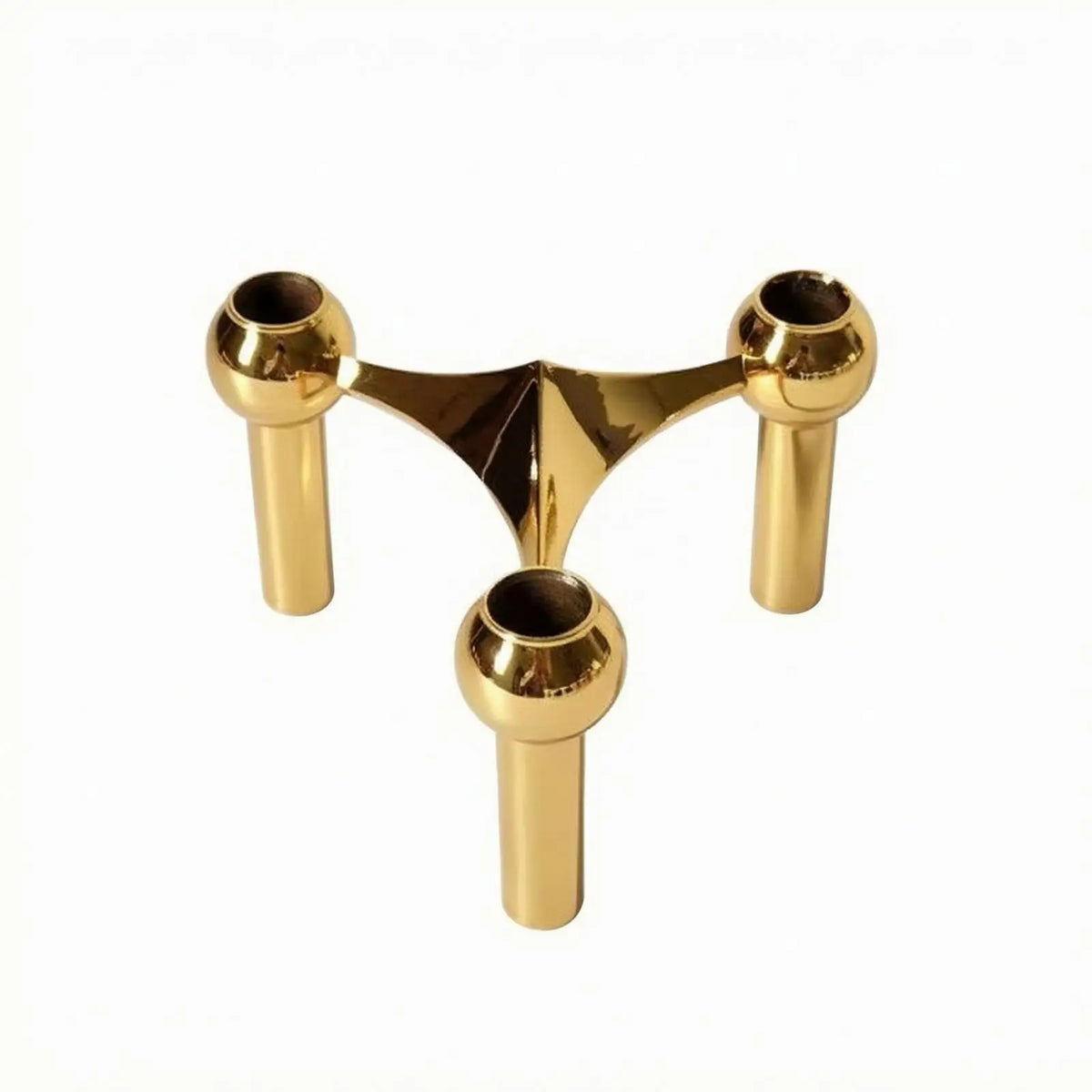 Modern Geometric Alloy Metal Candle Holder | Table Centerpiece Metal Candle Holder PLUSH Black