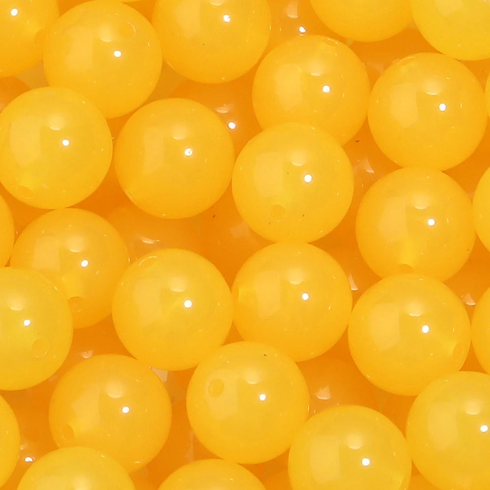 20pcs 16mm Jelly Acrylic Round Spacer Beads – DIY Jewelry Acrylic Spacer Beads PLUSH yellow 16mm