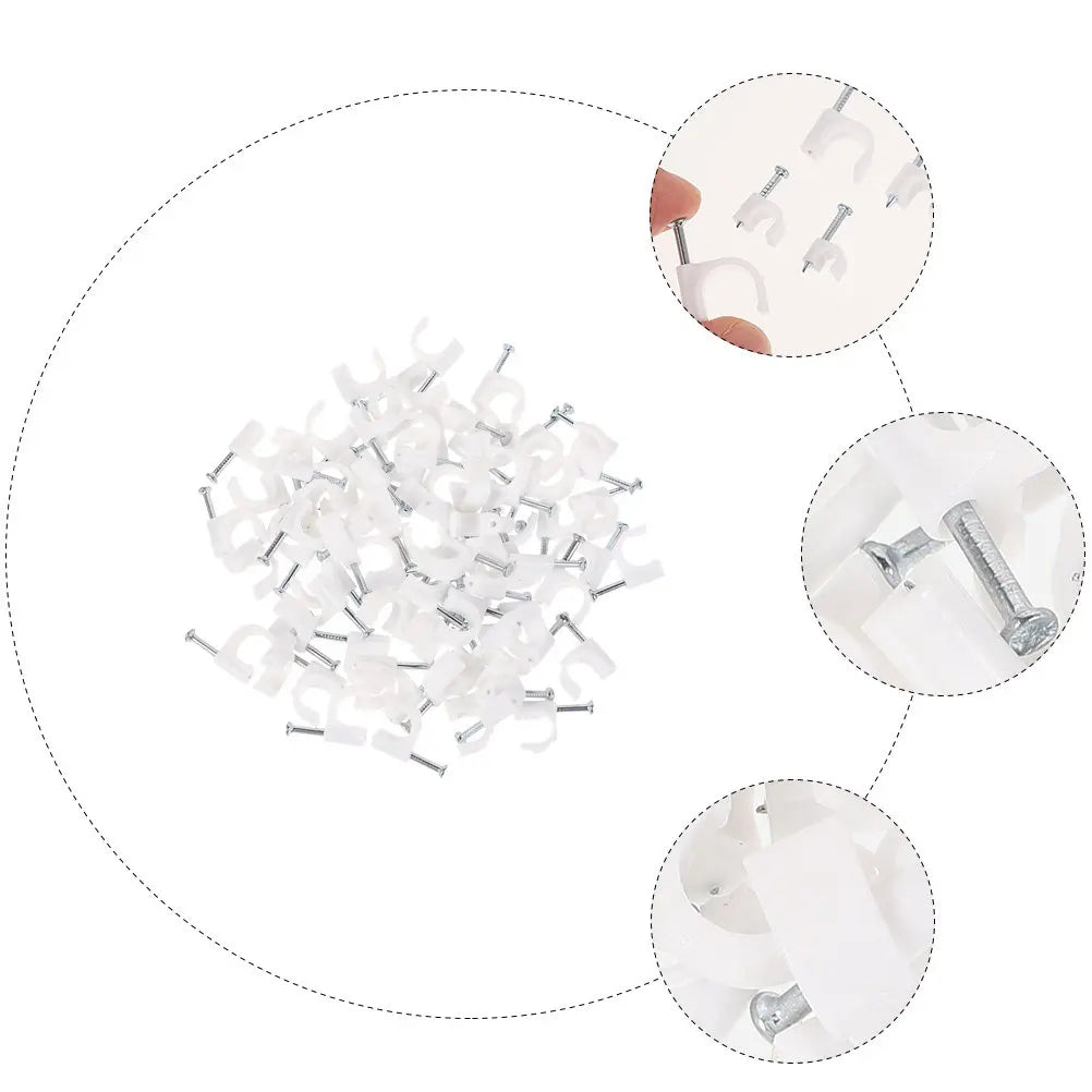 400pcs Cable Clips Steel Nail – Multi-Size Wire Management Cable Management Clips PLUSH
