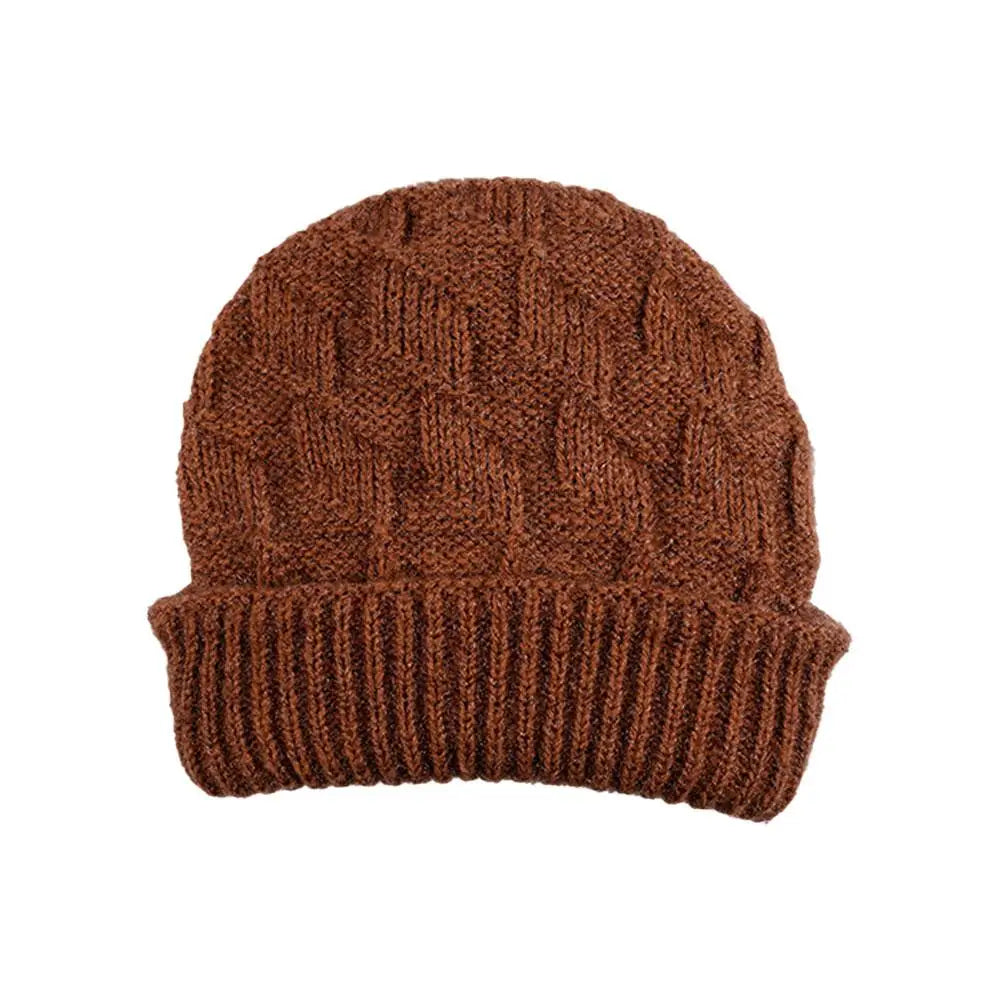 Women's Thick Cable Knit Beanie Hat – Warm Winter Knit Cap Knit Beanie Hat PLUSH H One size