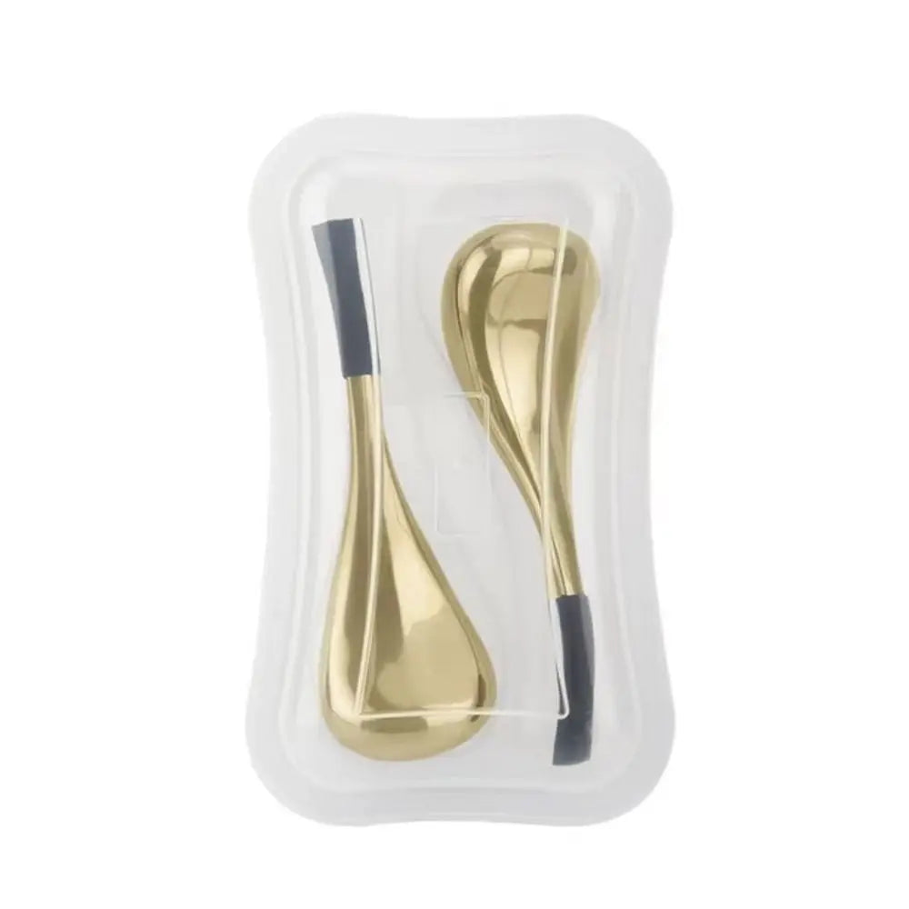 Stainless Steel Ice Globes Cryo Sticks – Facial Cooling Tool Facial Cryo Roller PLUSH 2PCS Golden