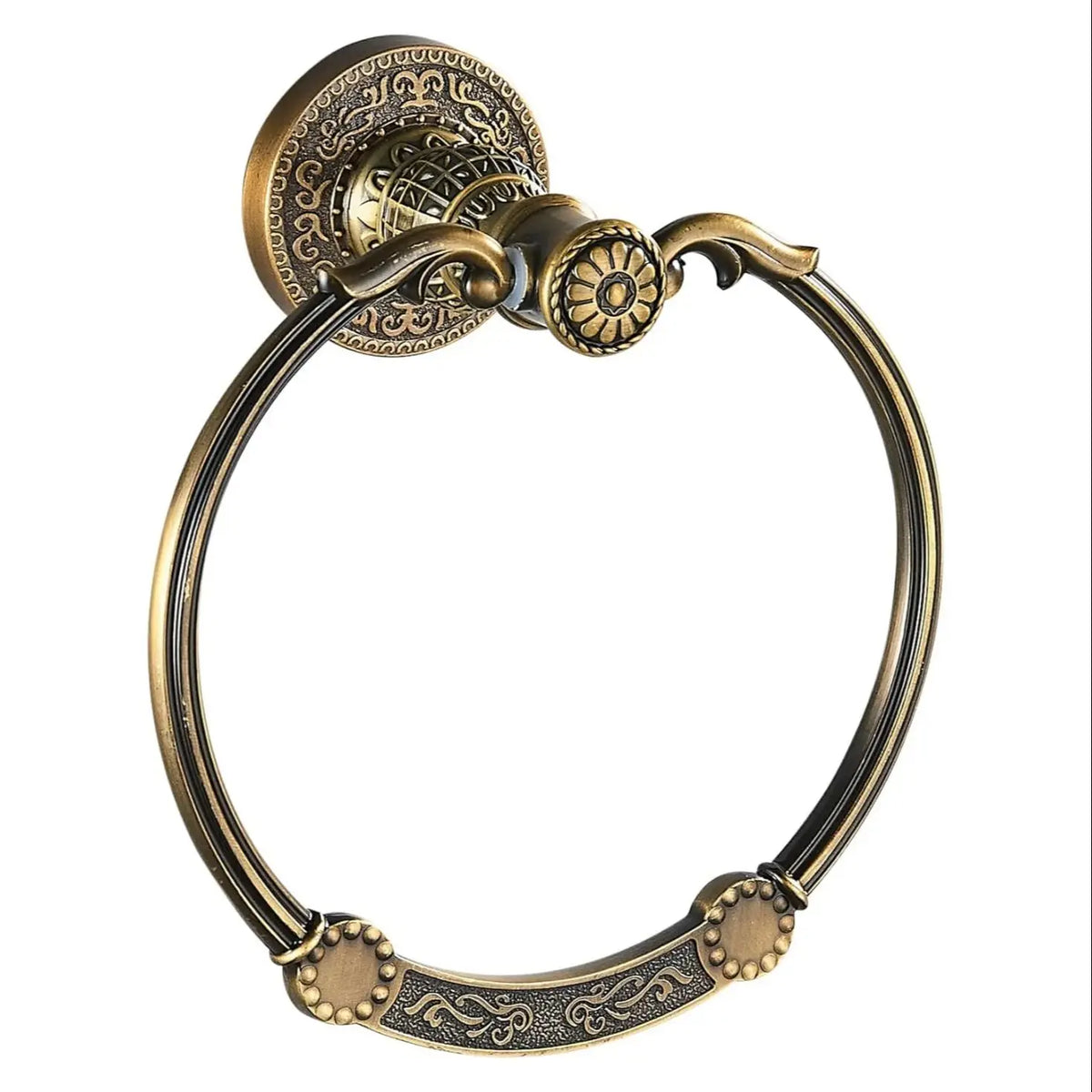 Wall Mounted Towel Ring – Black, Antique Bronze & Gold Bathroom Towel Ring PLUSH Antique Bronze