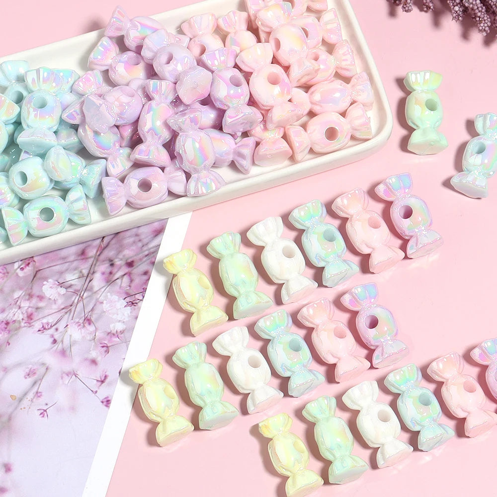 10pcs Candy Acrylic Big Hole Spacer Beads – DIY Jewelry Acrylic Spacer Beads PLUSH
