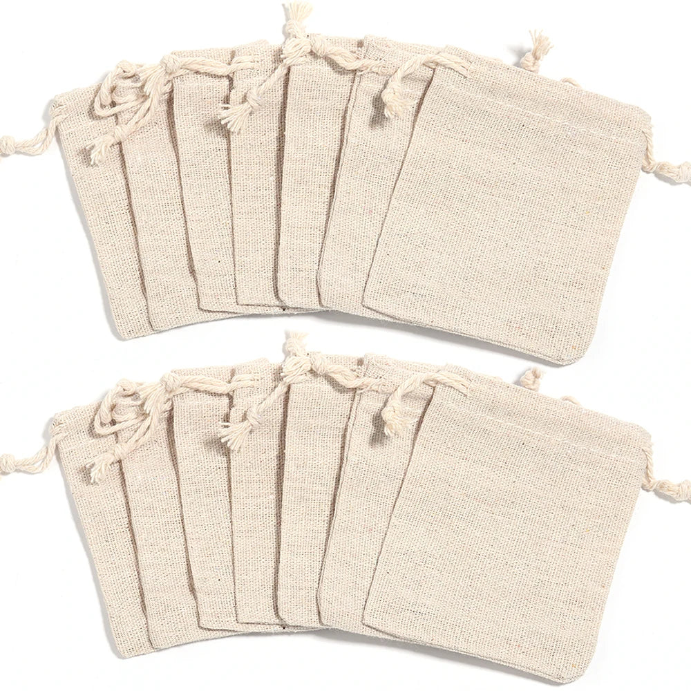 Jute Drawstring Gift Pouches – Jewelry & Sachet Bags 5-10pcs Jewelry Pouches PLUSH