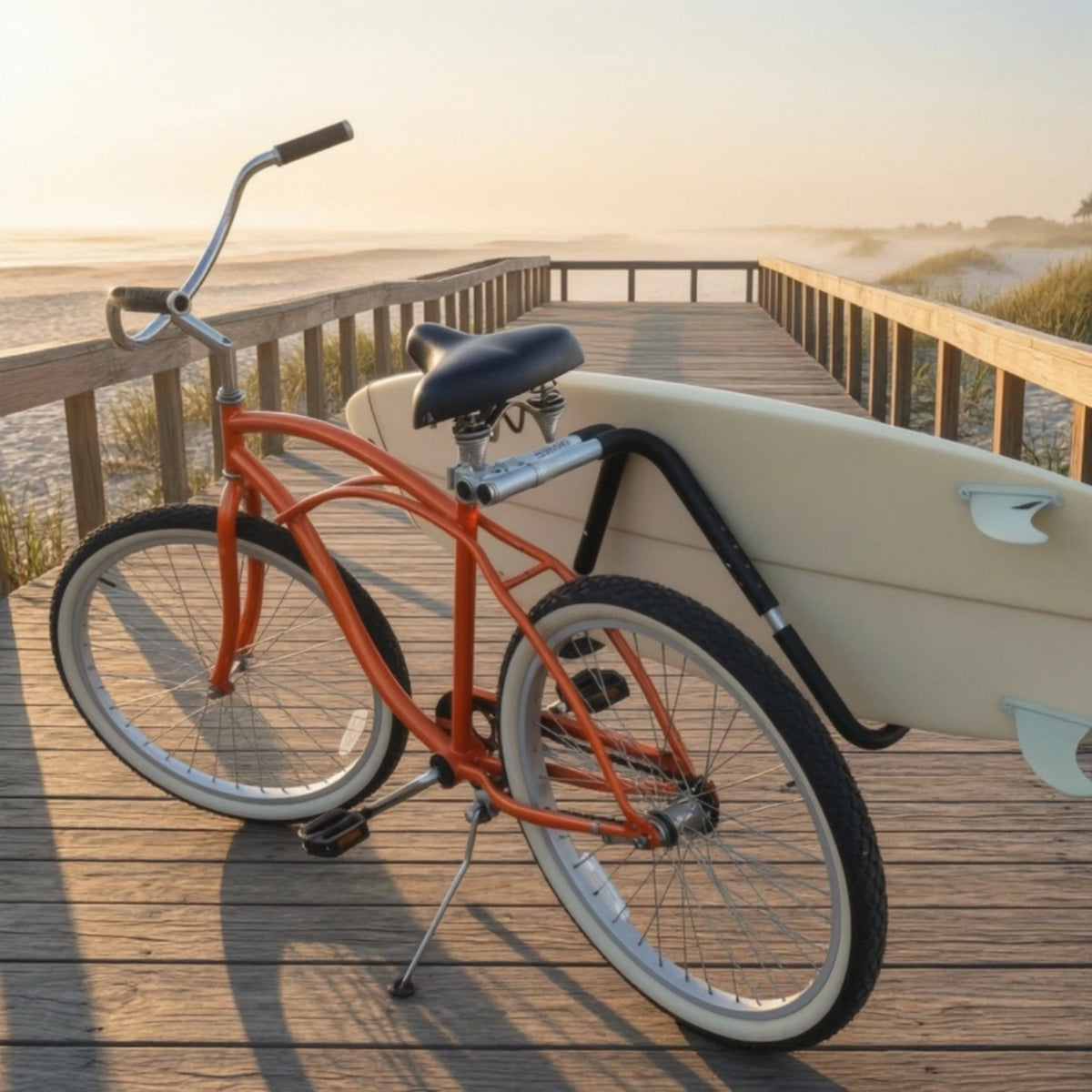 Bike Surfboard Rack | Quick-Release Clamp & Padded Carrier Bike Surfboard Carrier PLUSH