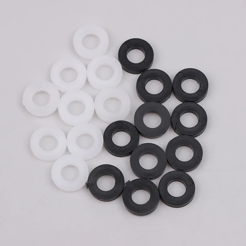 100pcs Nylon Flat Washers for Drum Lug Screws – Black & White Drum Hardware Parts PLUSH