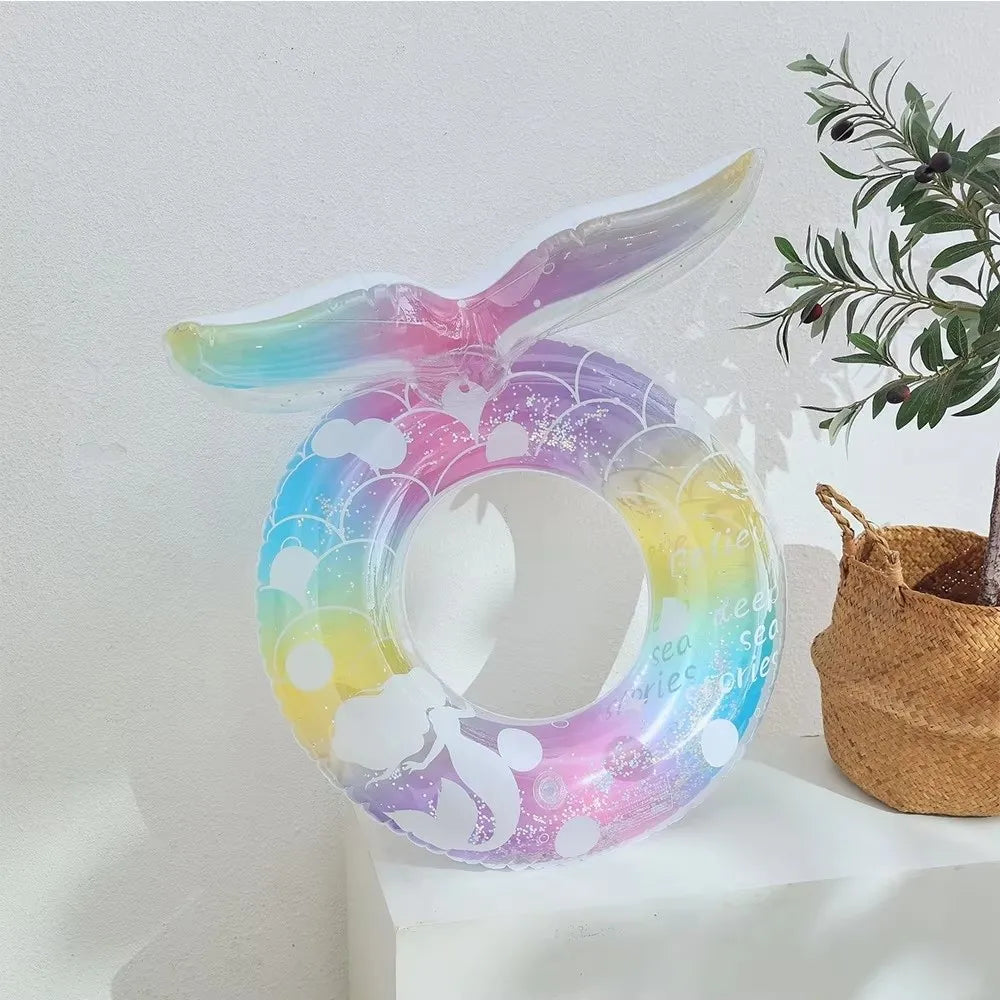 Glitter Mermaid Inflatable Swim Ring with Handle | Pool Float Inflatable Pool Float PLUSH