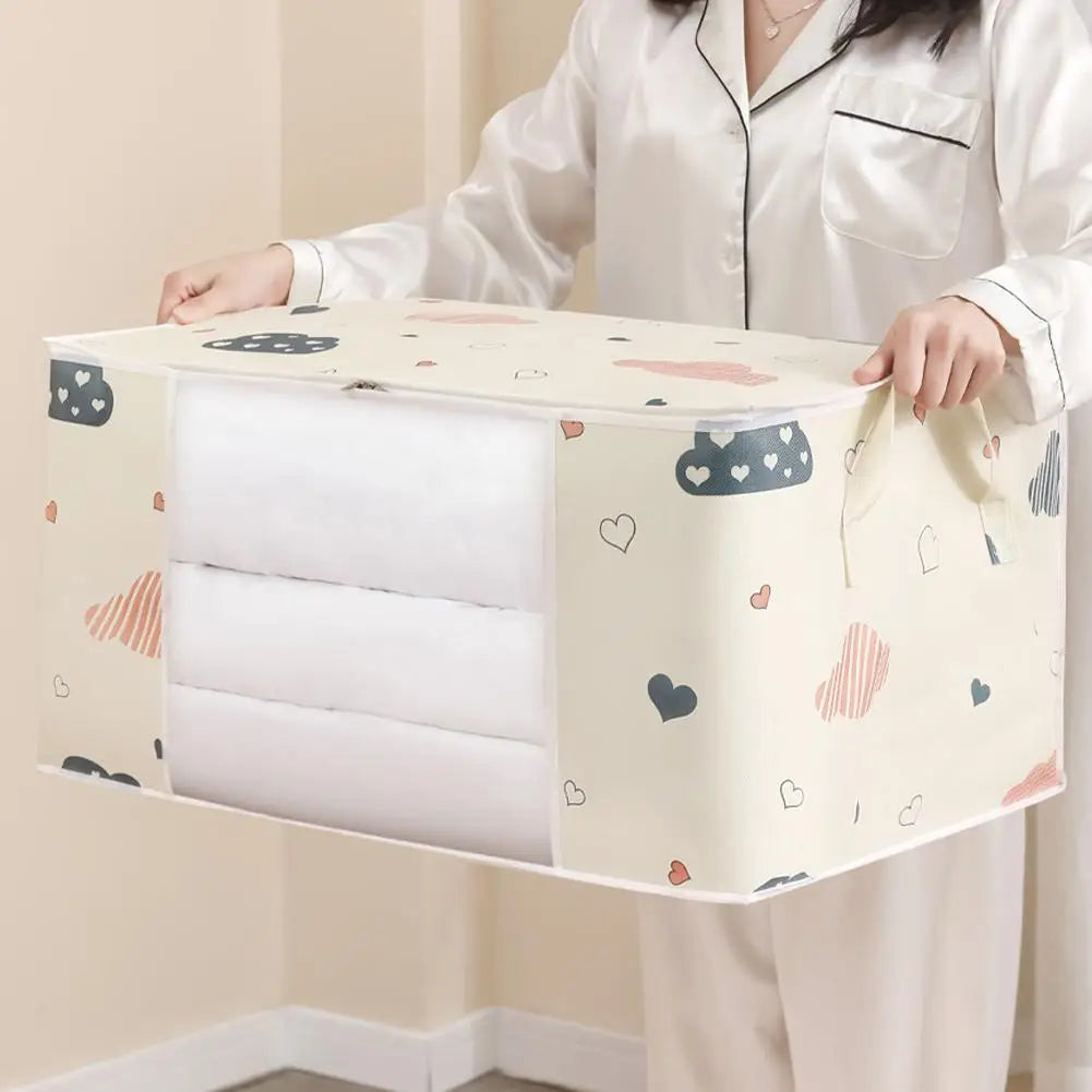 Dustproof Quilt Storage Bag with Handle – Foldable Organizer Quilt Storage Bag PLUSH
