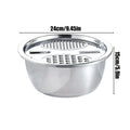 Stainless Steel 3-in-1 Mixing Bowl Set with Grater & Drain Basket Mixing Bowl Set PLUSH 24cm