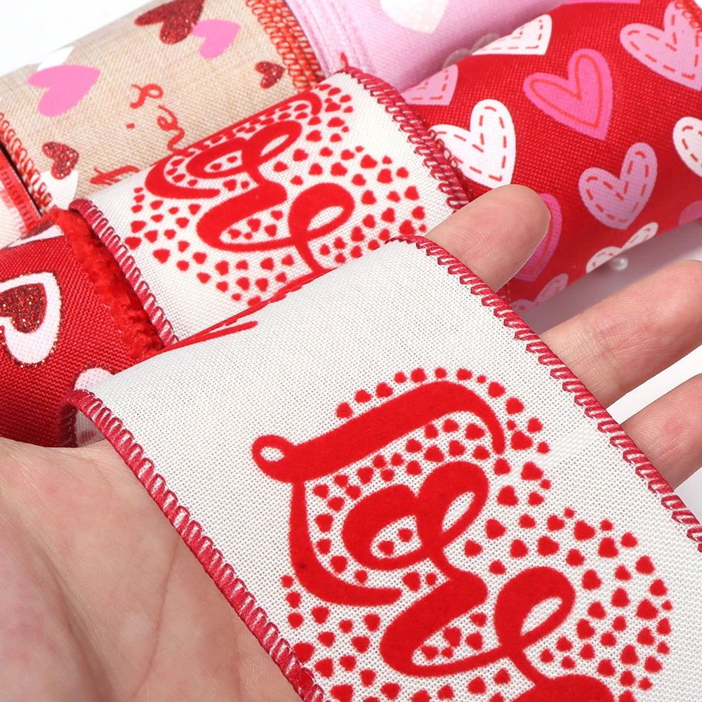 3 Yards Imitation Linen Printed Ribbon – DIY Gift & Party Decor Decorative Craft Ribbon PLUSH