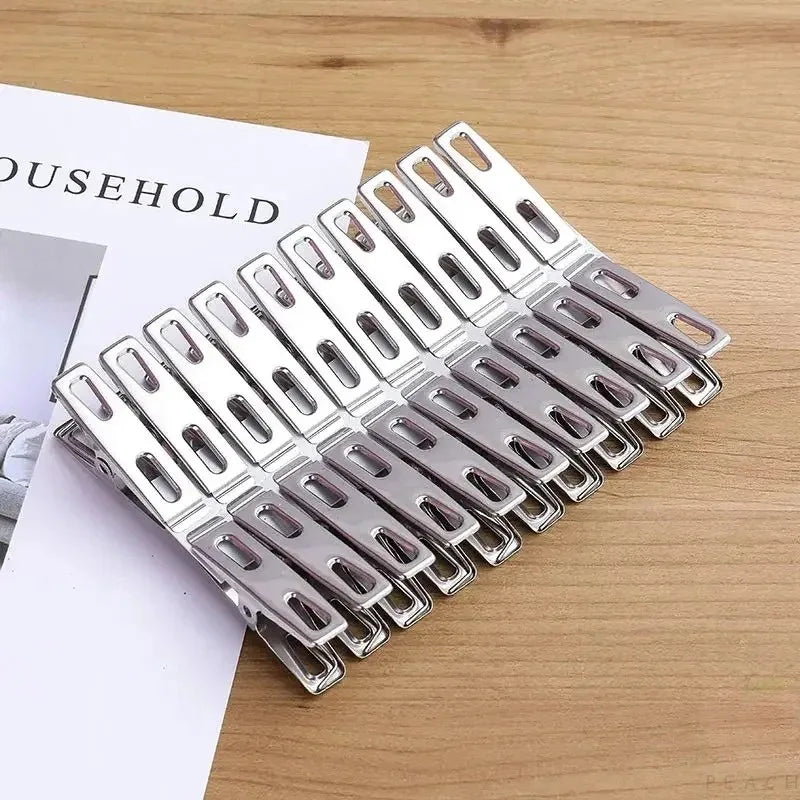 Stainless Steel Clothespins Binder Clips – 20 or 40 Pack Metal Clothespins PLUSH