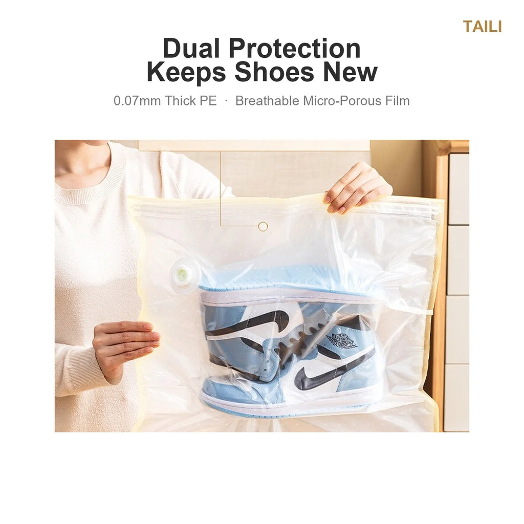 TAILI Vacuum Storage Bags for Shoes & Handbags | Space Saver Vacuum Storage Bags PLUSH