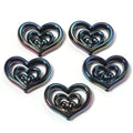 5pcs AB Hollow Heart Acrylic Spacer Beads – DIY Jewelry Making Acrylic Spacer Beads PLUSH black
