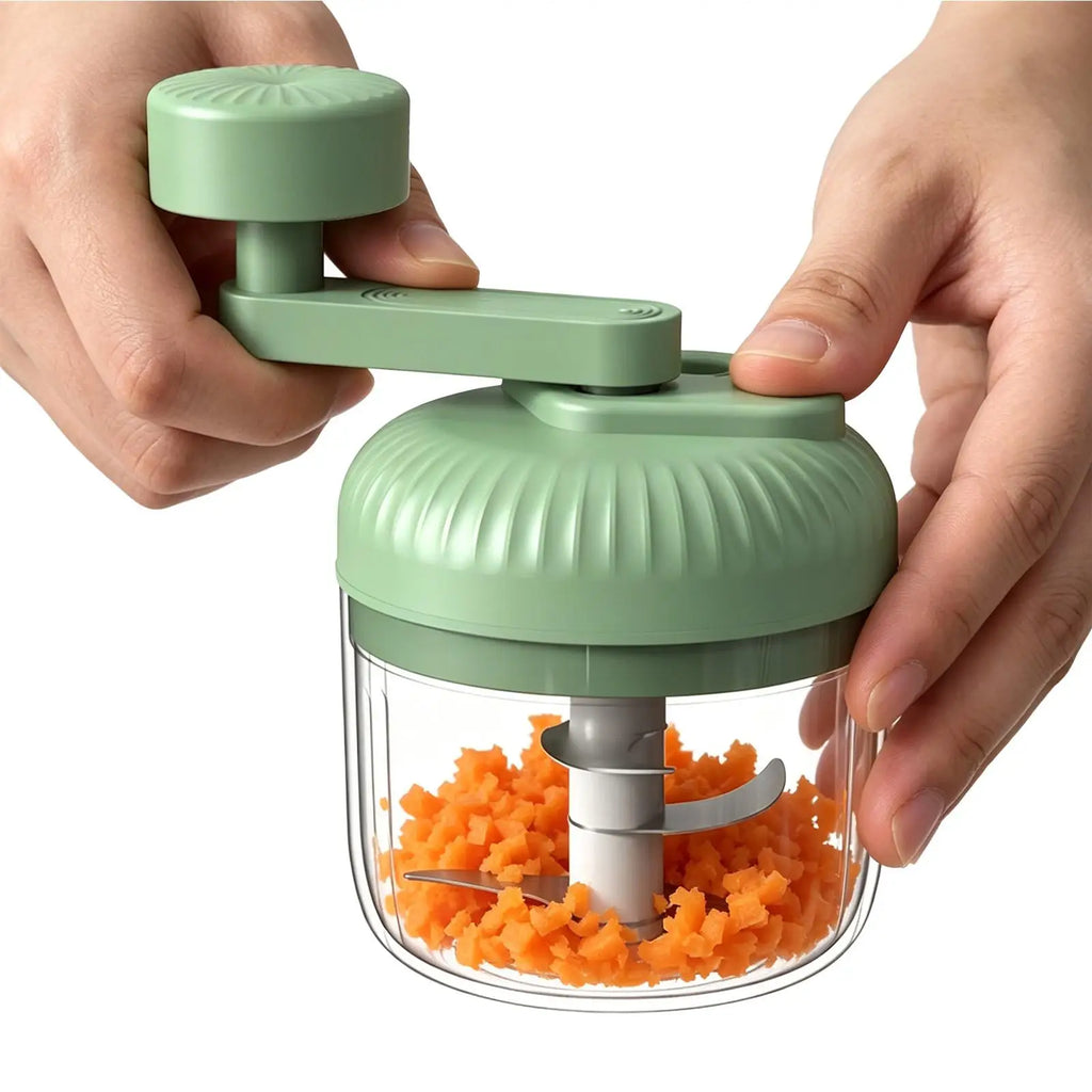 Manual Hand-Crank Vegetable Chopper & Garlic Mincer Manual Food Chopper PLUSH