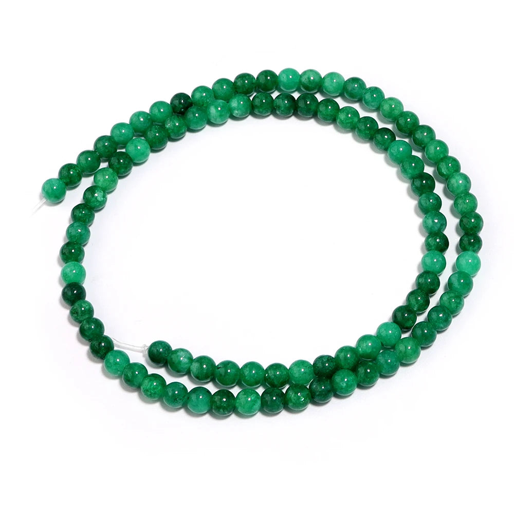 Green Jade Stone Round Spacer Beads 4–12mm | DIY Jewelry Stone Spacer Beads PLUSH 4mm