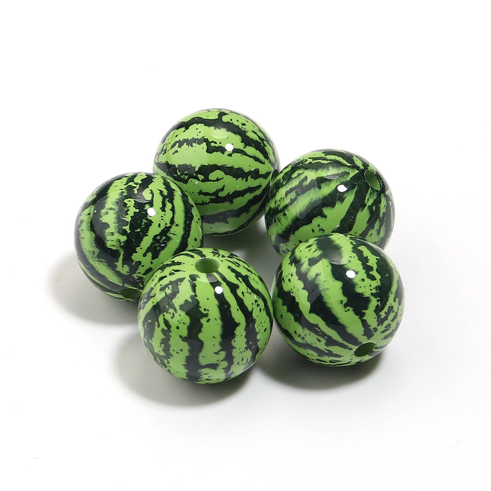 Watermelon Acrylic Fruit Spacer Beads – DIY Jewelry 5-10pcs Acrylic Spacer Beads PLUSH 03 x 5pcs