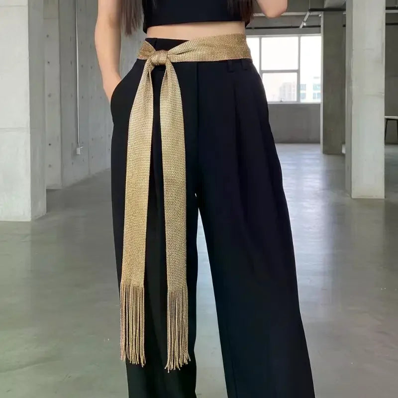 Long Fringe Tassel Scarf – Waist Sash & Cape Belt for Women Fringe Tassel Scarf PLUSH