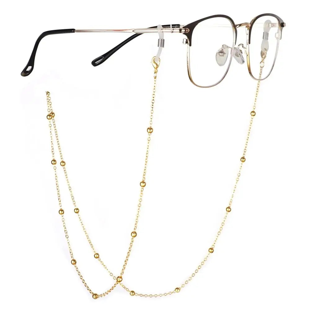 Metal Glasses Chain Sunglasses Lanyard – Unisex Bead Cord Glasses Chain Lanyard PLUSH