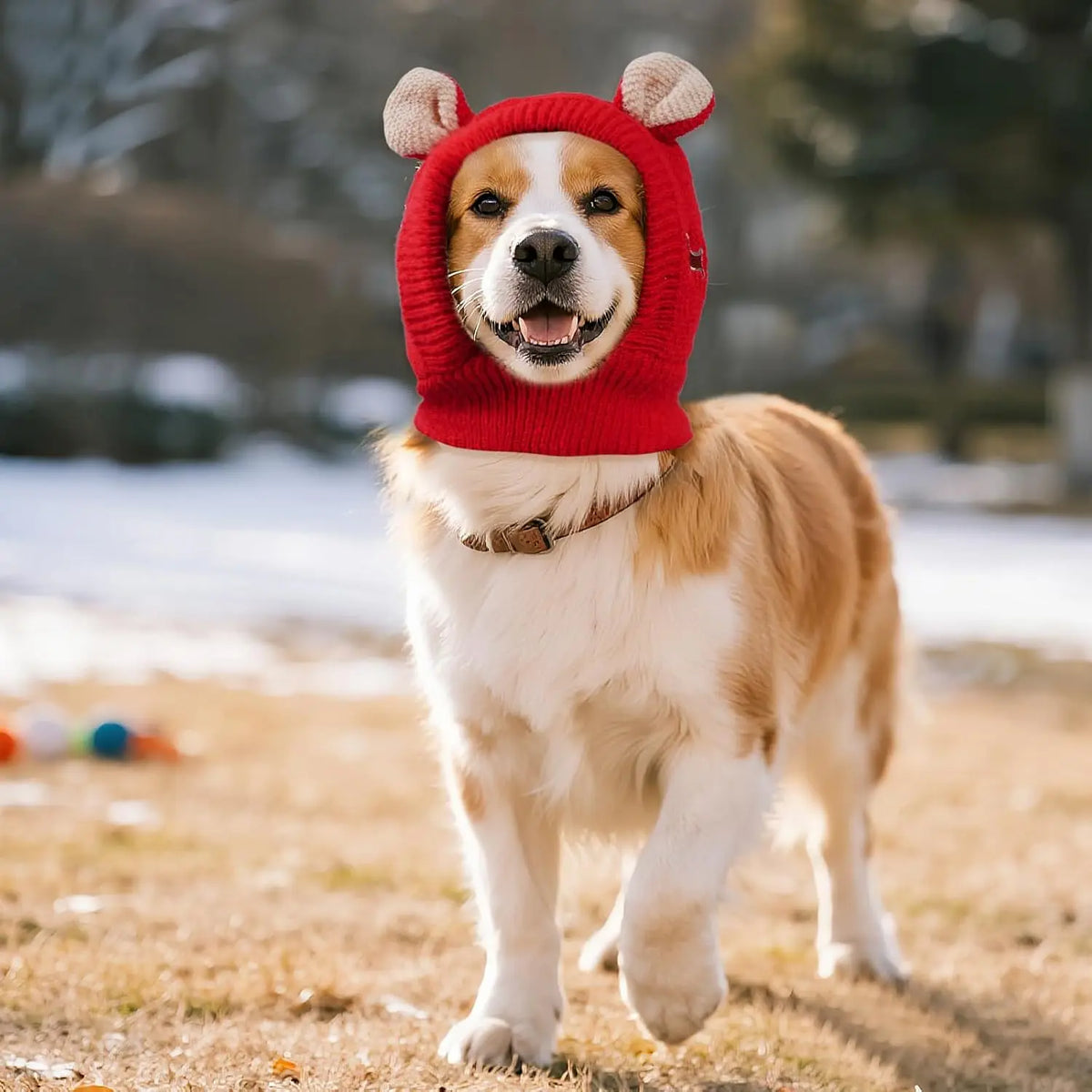 Dog Ear Muffs Knitted Hat – Pet Winter Neck & Ear Warmer Pet Winter Hat PLUSH