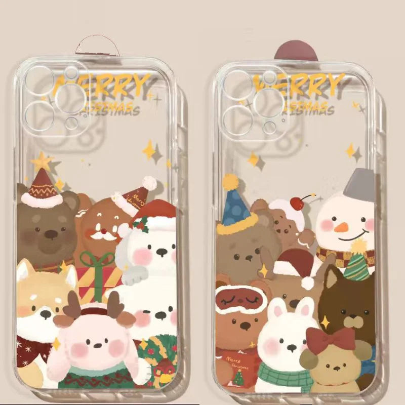 Christmas Clear iPhone Case – Cartoon Dog Design | All Models Clear Phone Case PLUSH
