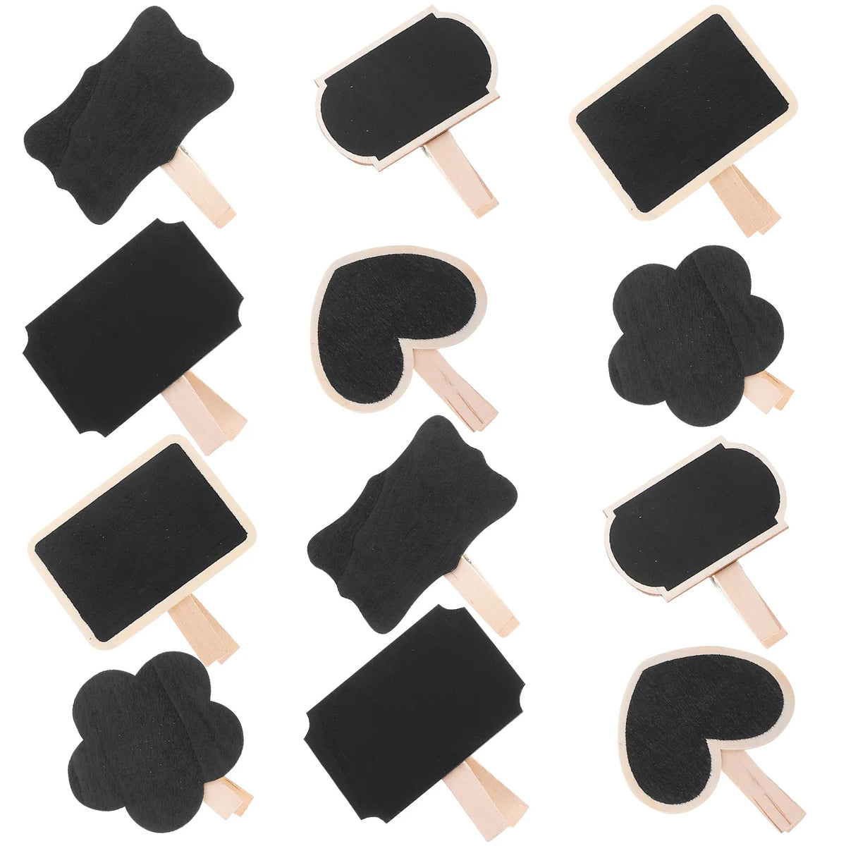 30pcs Wood Mini Chalkboard Clips – Reusable Blackboard Signs Chalkboard Clip Signs PLUSH