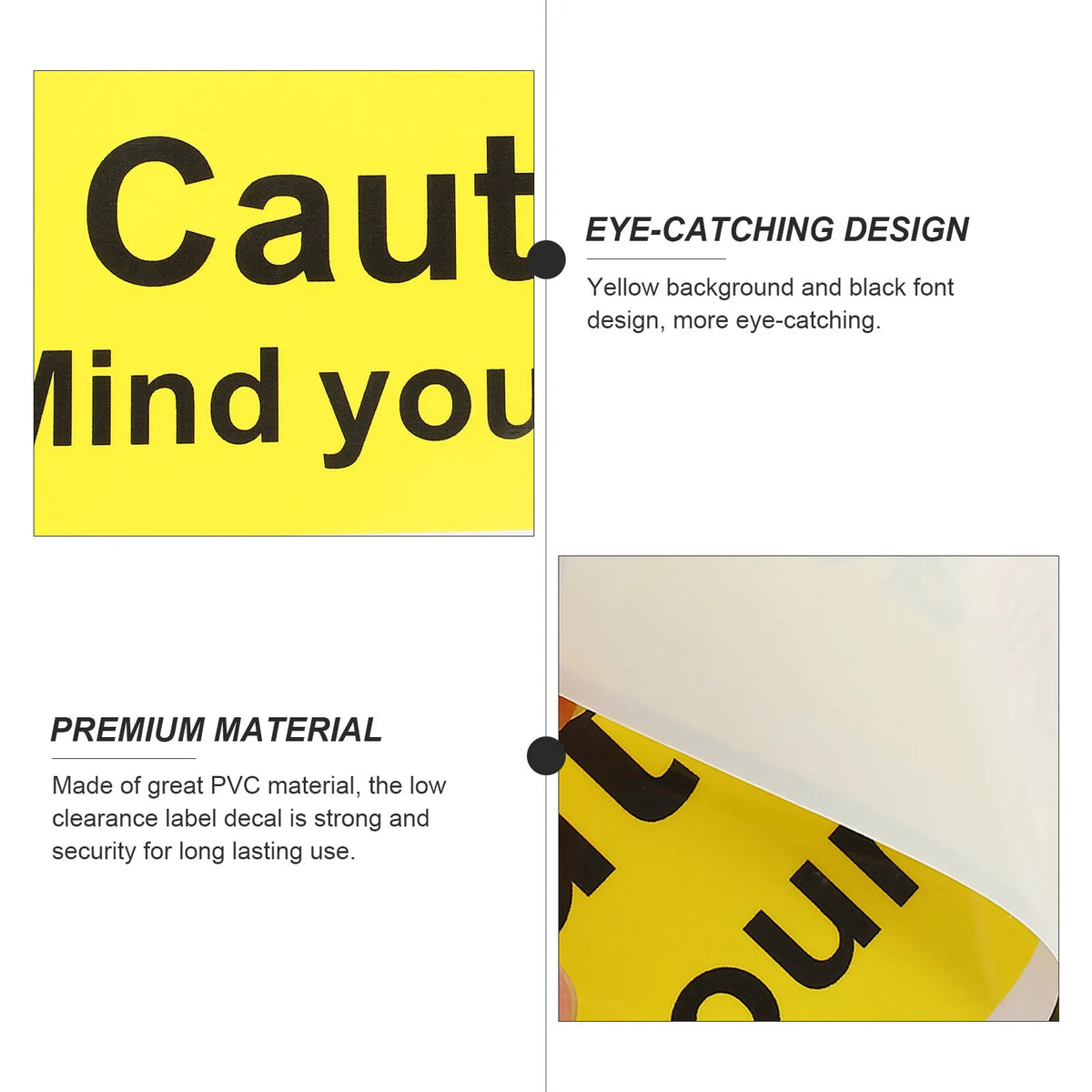 Watch Your Head Low Clearance Safety Warning Sticker Decal Safety Warning Decal PLUSH