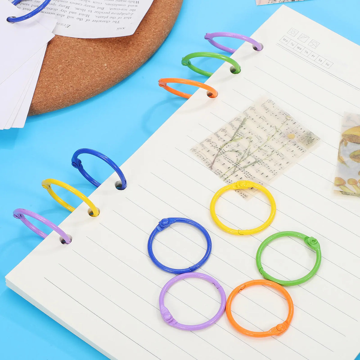 50pcs Colorful Metal Binder Rings – Loose Leaf Flashcard Rings Binder Rings PLUSH