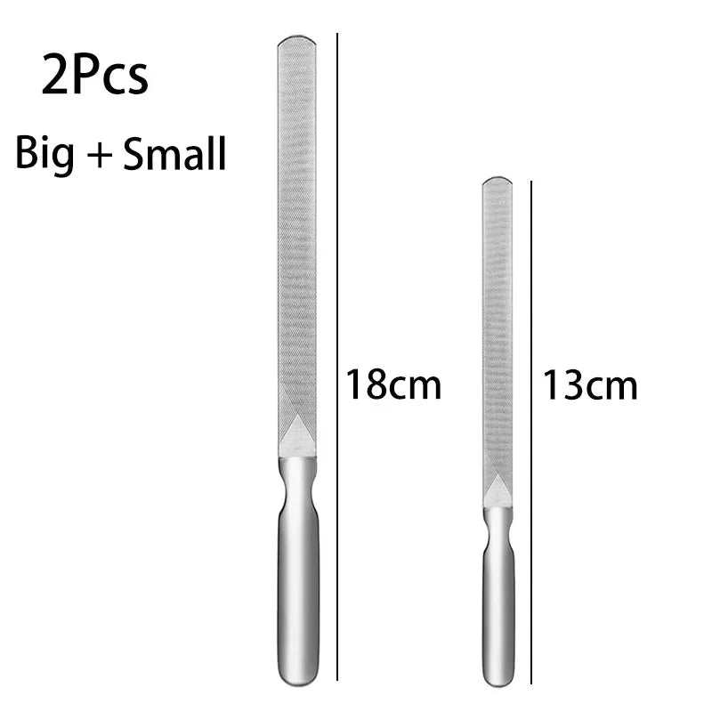 Stainless Steel Nail File Polishing Block – 1 or 2 Pcs Nail File & Buffer PLUSH 2Pcs