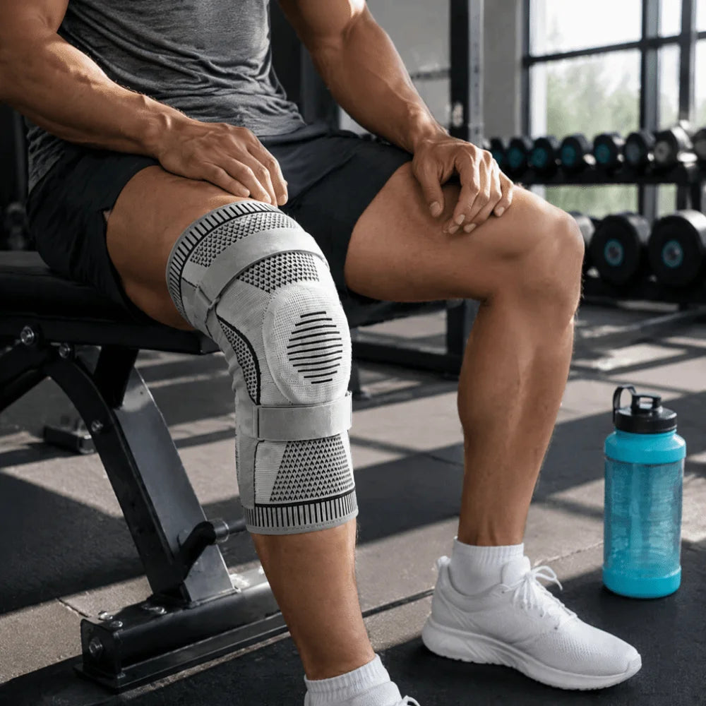 Elastic Knee Brace Silicone Patella Strap – Breathable Support Knee Support Brace PLUSH