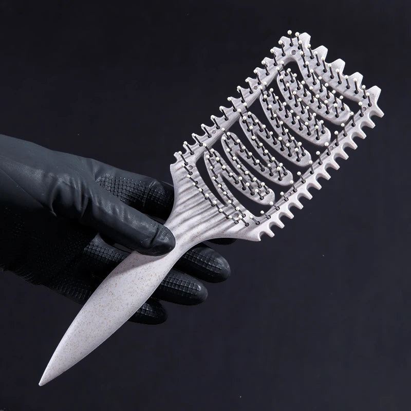 Hollow Out Anti-Static Hair Comb for Curly & Wet/Dry Hair Hair Styling Comb PLUSH Beige