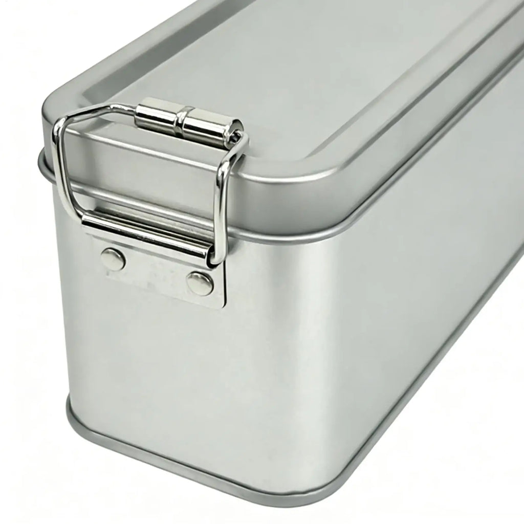 Rectangular Tinplate Tin Box with Buckle Lid | Storage & Gift Tin Storage Box PLUSH