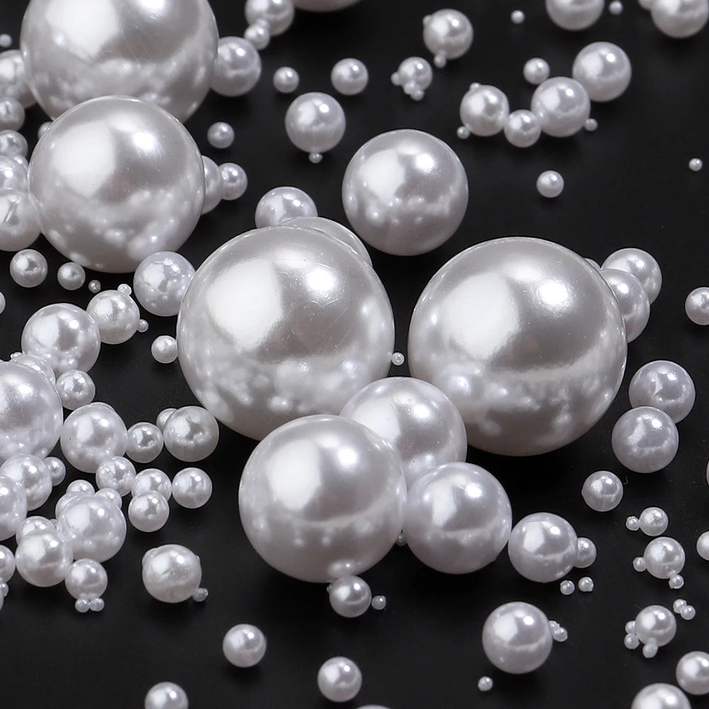 No Hole ABS Imitation Pearl Beads 10–1000pcs | DIY Jewelry Craft Imitation Pearl Beads PLUSH