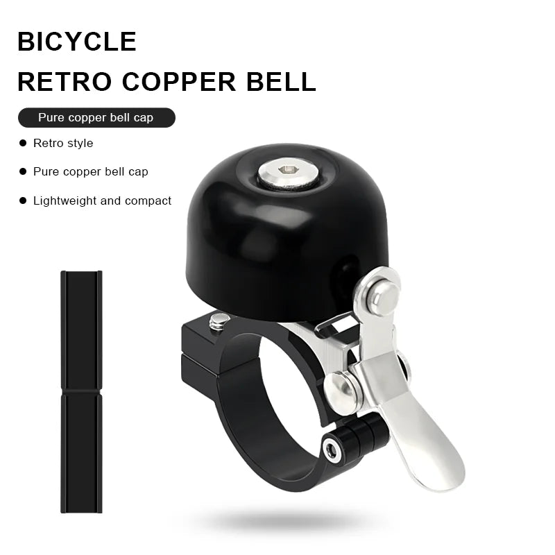 RIDERACE Retro Copper Bicycle Bell – Loud MTB & Road Bike Horn Bicycle Bell PLUSH