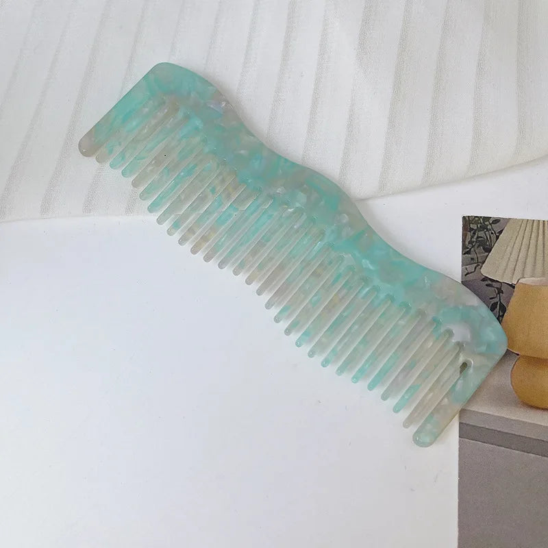 Wavy French Acetate Hair Comb – Anti-Static & Portable Acetate Hair Comb PLUSH 6