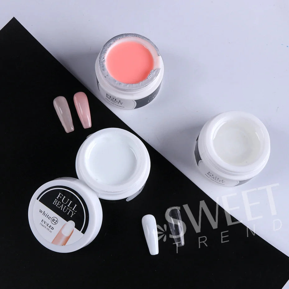 15ml UV Hard Nail Extension Builder Gel | French Manicure Nail Extension Gel PLUSH